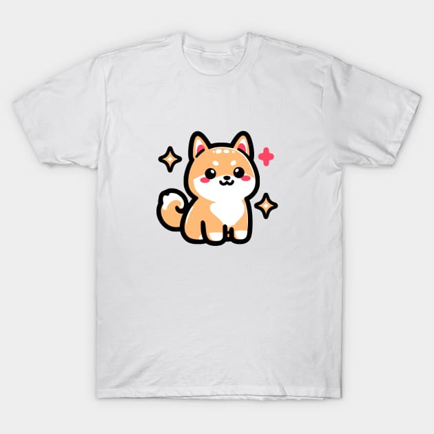 Cute Shiba Inu 01 - Kawaii Sticker | Dog Mom, Dog Dad T-Shirt by PawaPotto